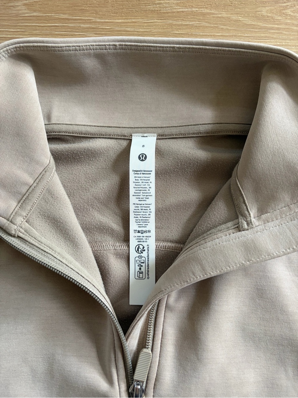 lululemon athletica Brushed Softstreme Half Zip in Light Beige - Picture 3 of 9